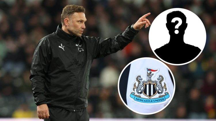 John Eustace, the Derby County head coach, issues instructions during the Sky Bet Championship match between Derby County FC and Preston North End ...