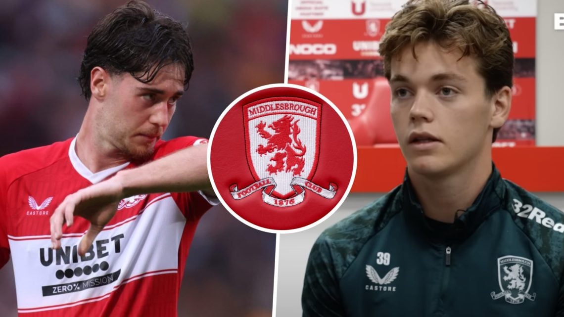 Hayden Hackney of Middlesbrough FC reacts during a pre-season friendly, and new Middlesbrough FC signing Sverre Nypan during an interview with Midd...