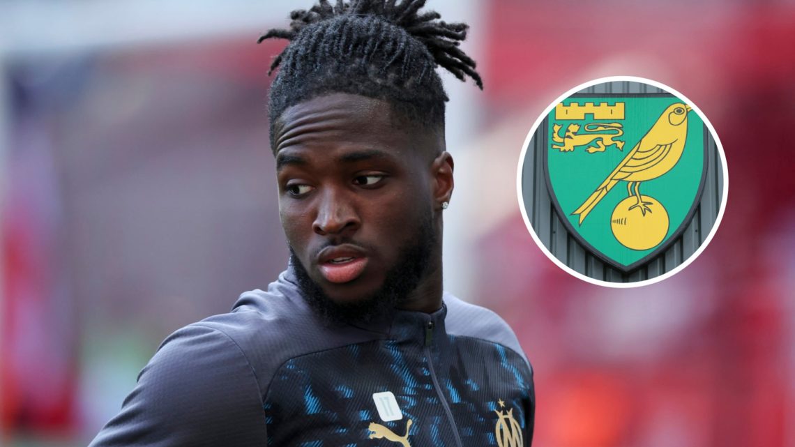 Former Norwich City star Jonathan Rowe with club badge inset.