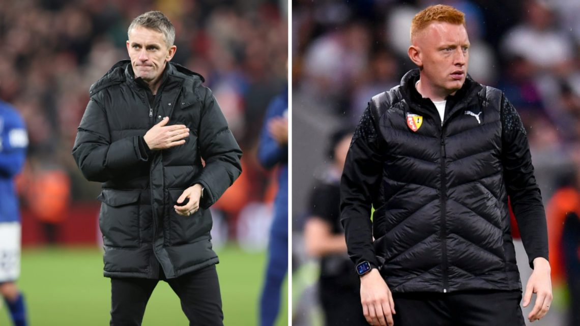Ipswich Town manager Kieran McKenna salutes the travelling fans after the Premier League match between Liverpool FC and Ipswich Town FC (L). Will S...