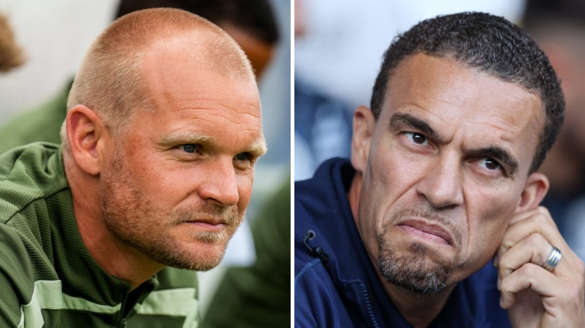 Split image of Norwich City manager Liam Manning (L) and Blackburn Rovers boss Valerien Ismael (R)