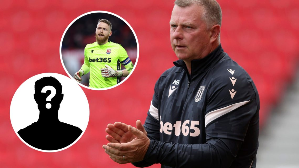 Mark Robins reacts during a Stoke City match. Inset, Viktor Johansson during Stoke City FC v Blackburn Rovers FC - Sky Bet Championship. Inset, Mys...