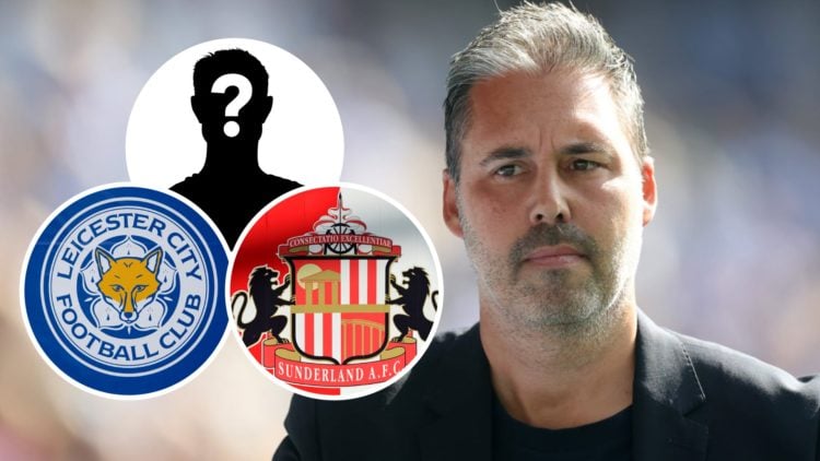 Leicester City FC head coach Marti Cifuentes before a Championship game at the King Power Stadium. Inset, a mystery player, the Leicester City FC b...