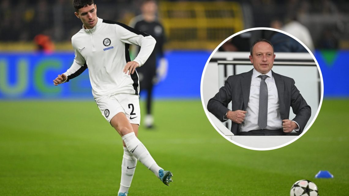 Max Johnston of SK Sturm Graz warms up prior to the UEFA Champions League 2024/25 League Phase MD4 match between Borussia Dortmund and SK Sturm Gra...