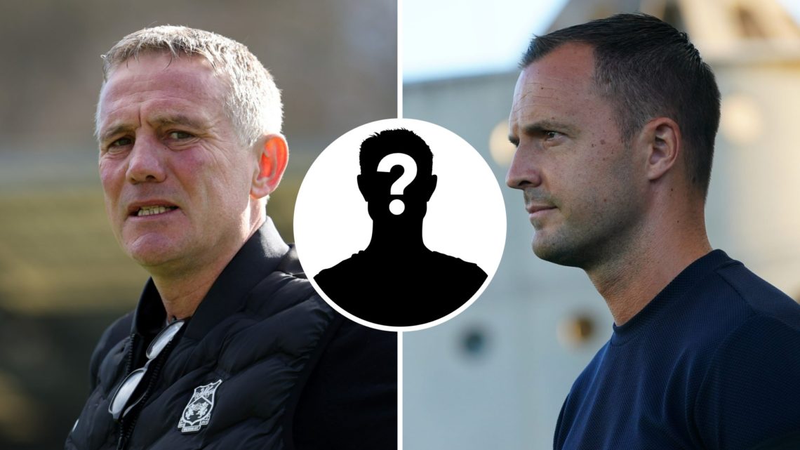 Phil Parkinson during Wrexham's clash against Wycombe Wanderers (L). Chris Davies during Sevilla FC v Birmingham City - Pre-Season Friendly (R). In...