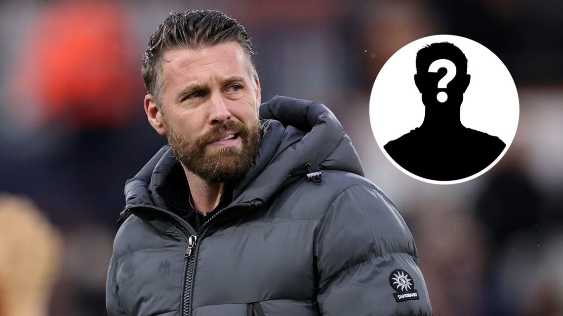 Middlesbrough manager Rob Edwards with mystery graphic inset.