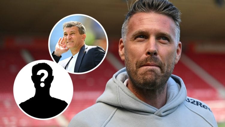 Rob Edwards before Middlesbrough v Deportivo de La Coruna - Pre-season Friendly. Inset, Sergej Jakirovic, Manager of Hull City, reacts. Inset, Myst...