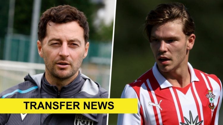 Split image of West Brom boss Ryan Mason (L) and Southampton's Tyler Dibling (R)