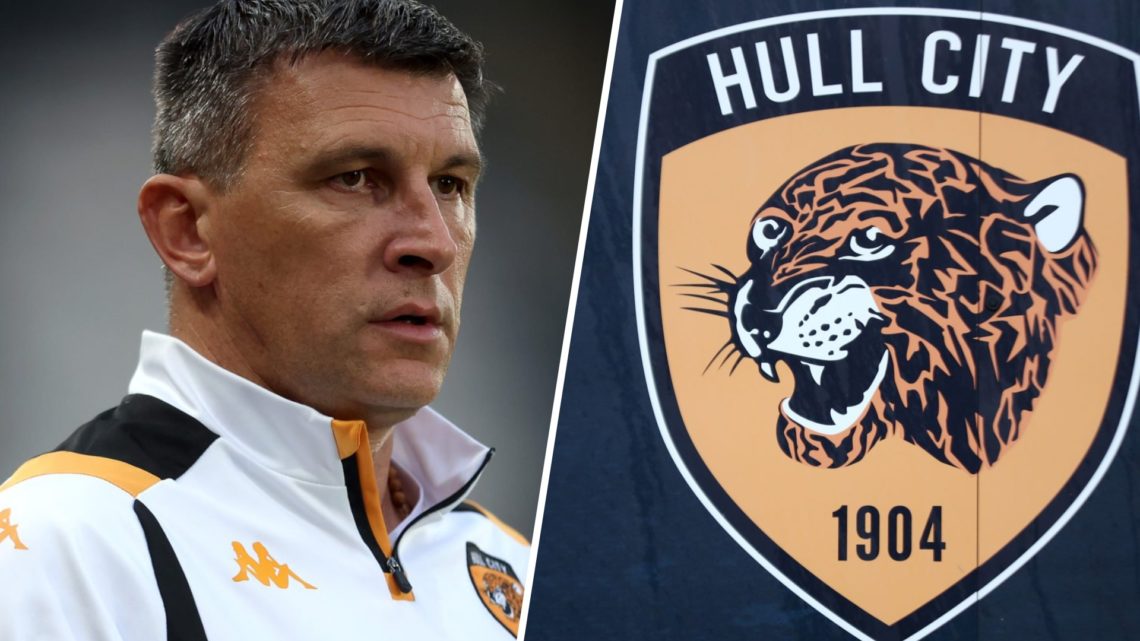 Split image of Sergej Jakirovic and Hull City badge.