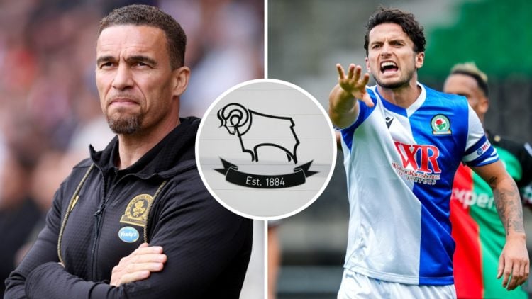 Valerien Ismael of Blackburn Rovers against Sheffield United (L). Lewis Travis of Blackburn Rovers gestures during the Pre-Season Friendly between ...