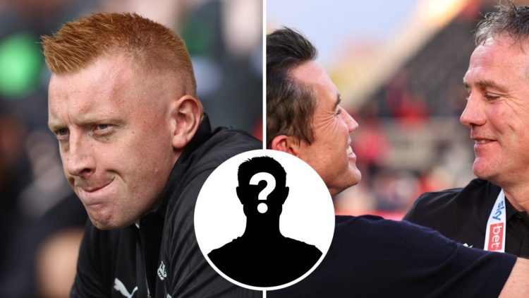 Will Still (left) and Rob McElhenney and Phil Parkinson (right)