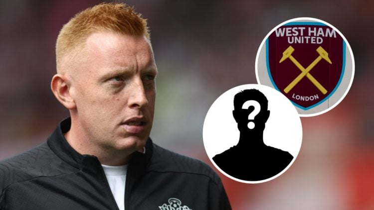 Southampton Manager Will Still during the Sky Bet Championship match between Southampton and Stoke City. Inset, West Ham United badge. Inset, Myste...