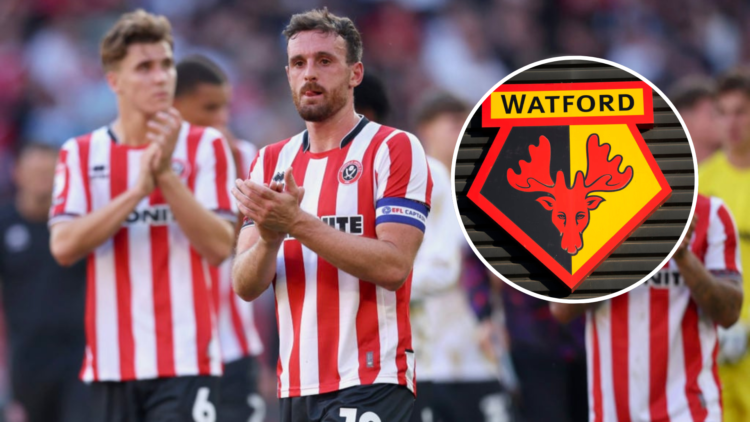 Jack Robinson of Sheffield United applauds the fans following defeat in the Sky Bet Championship match between Sheffield United and Bristol City. I...
