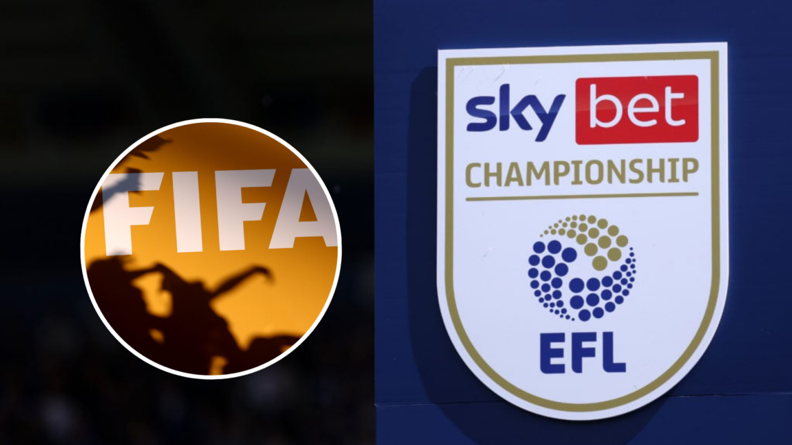 Detailed view of the English Football League Sky Bet Championship logo after the Sky Bet Championship match between Leicester City and Blackburn Ro...