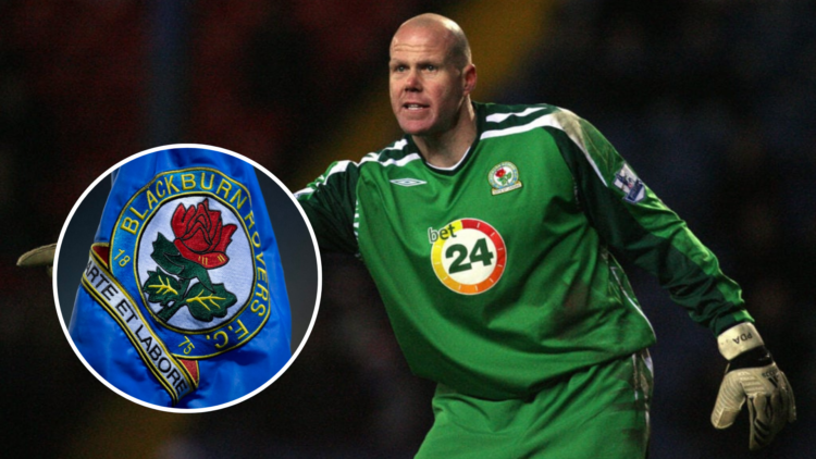 Blackburn Rovers' US goalkeeper Brad Friedel gestures during the English League Cup quarter final football match against Arsenal. Inset, A detailed...
