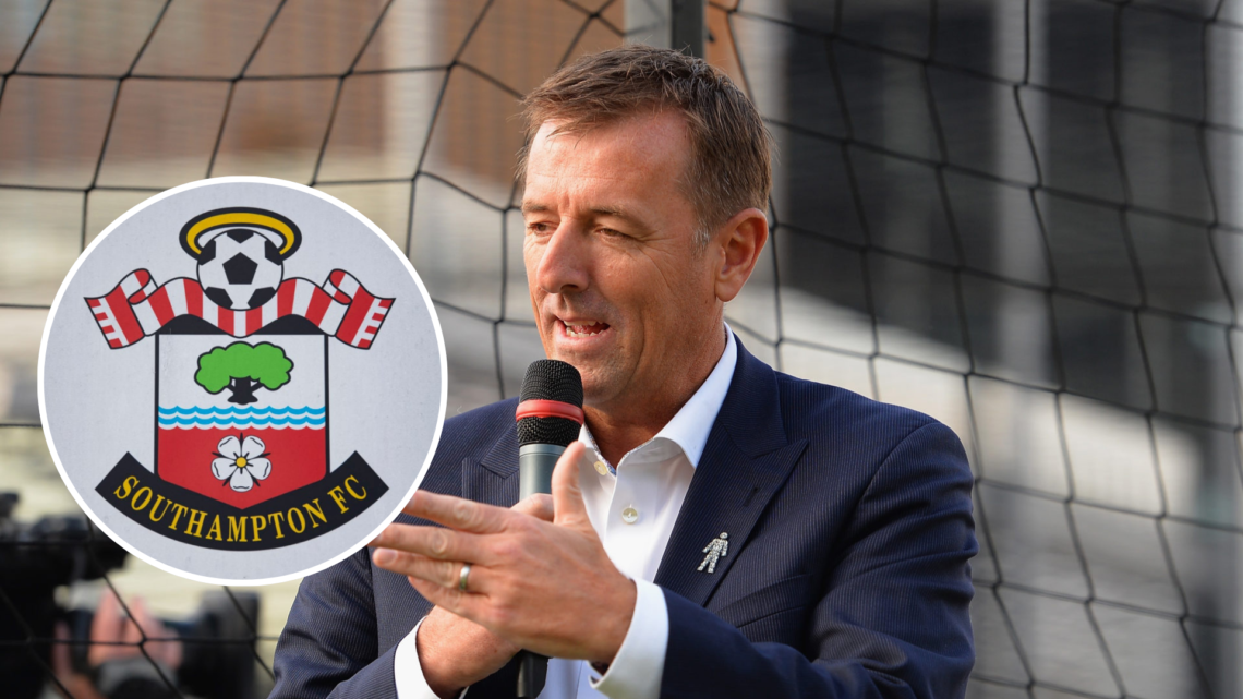 Matt Le Tissier during the FA Lidl Partnership Event at Wembley Stadium on March 22, 2016 in London, England. Inset, The official Southampton club ...