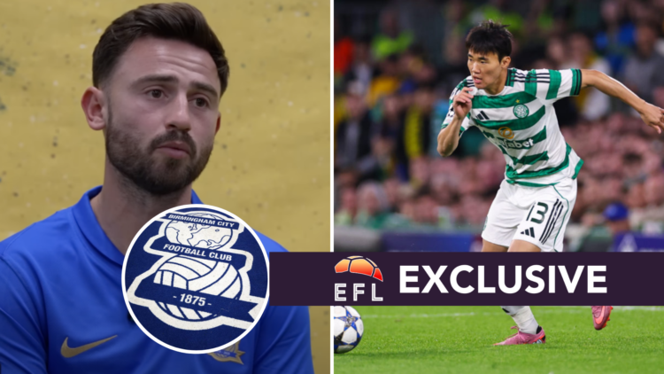 Left, Patrick Roberts speaks to the Birmingham City media team after joining on loan from Sunderland. Right, Yang Hyun-Jun of Celtic during the UEF...