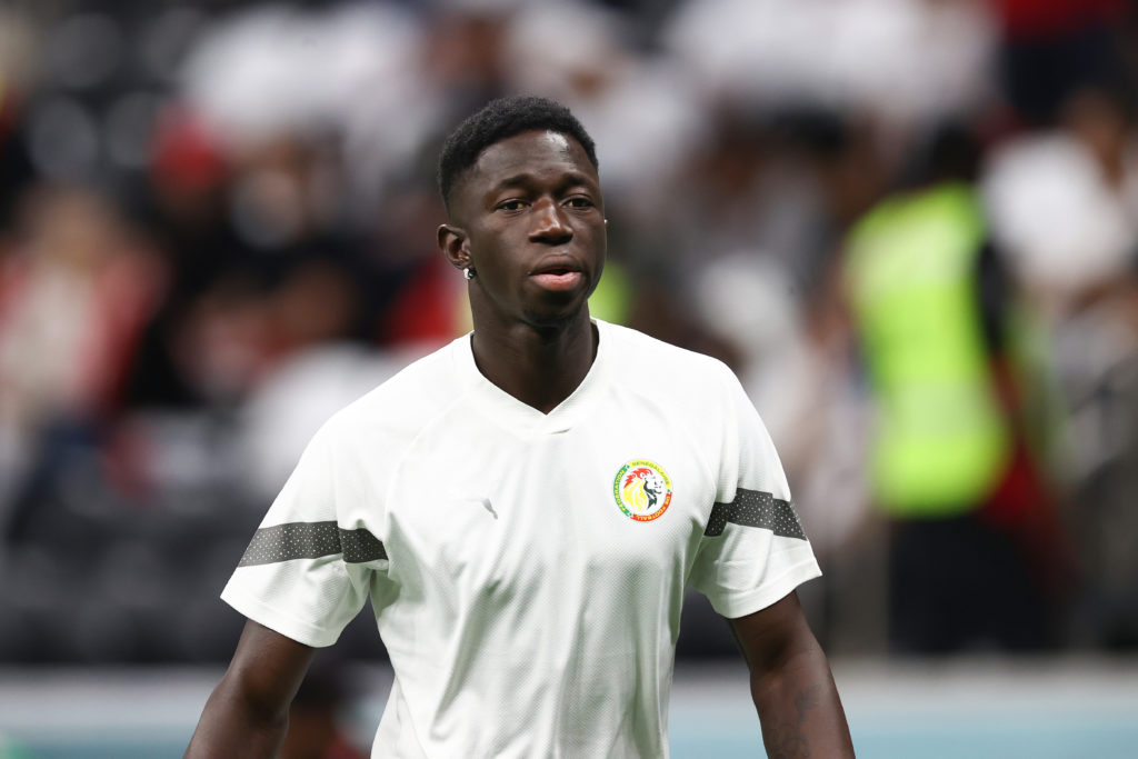 Formose Mendy of Senegal against England