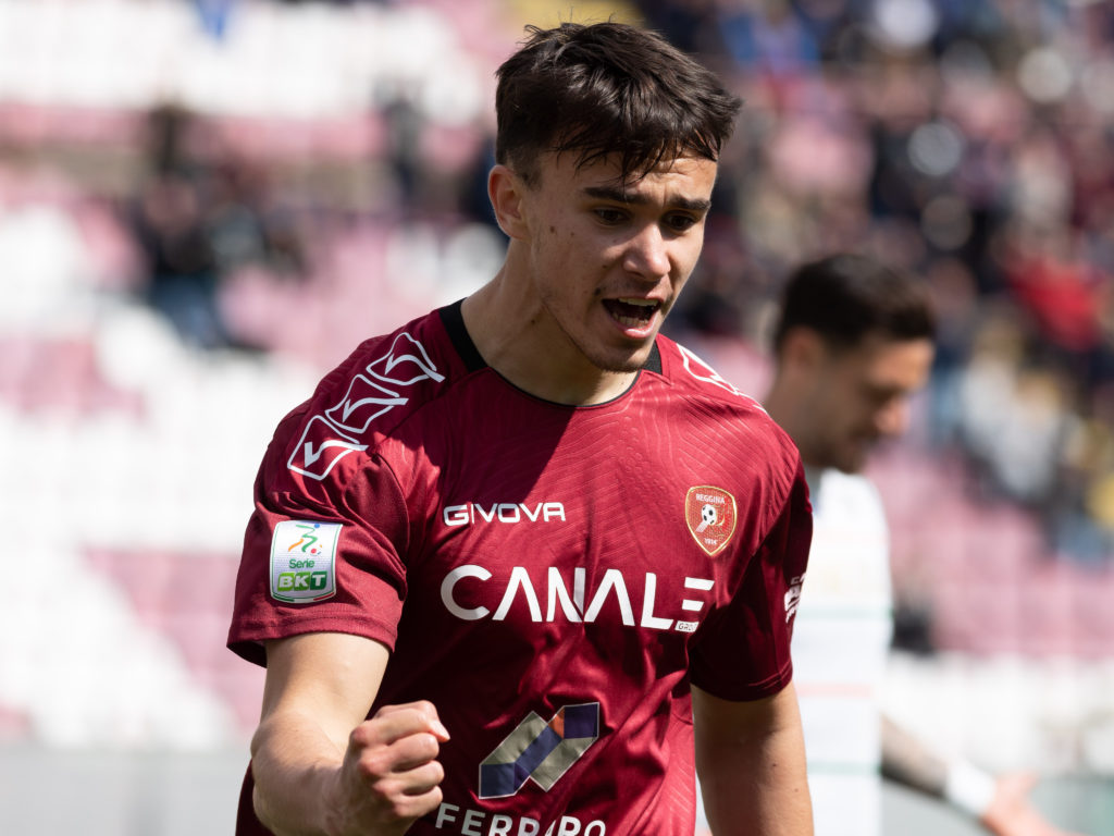 New Middlesbrough striker David Strelec celebrates during Reggina v Venezia - Serie B