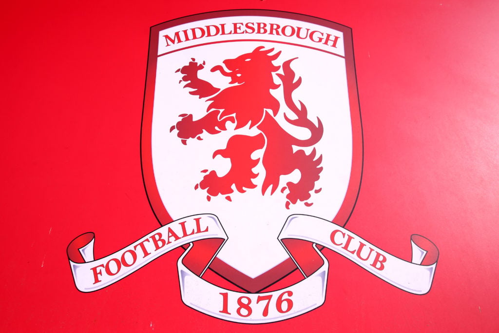 Middlesbrough badge at the Riverside, seen before Middlesbrough v Coventry City - Sky Bet Championship