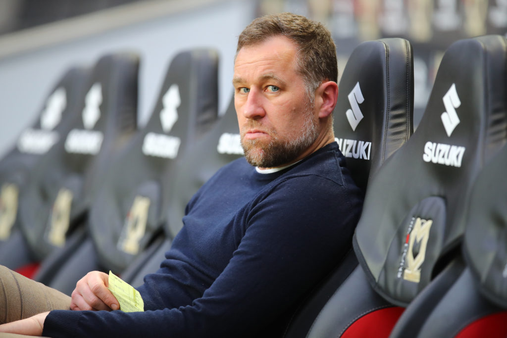Crewe Alexandra manager David Artell looks on prior to during the Sky Bet League One match between Milton Keynes Dons and Crewe Alexandra