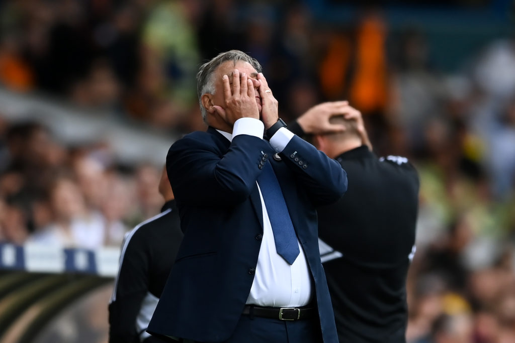 Sam Allardyce is left dejected after Leeds United are relegated to the Championship