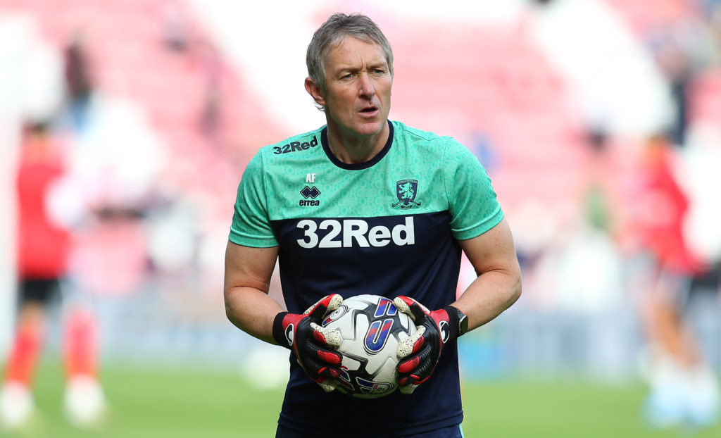 Middlesbrough goalkeeping coach Alan Fettis during the Championship match against Sunderland