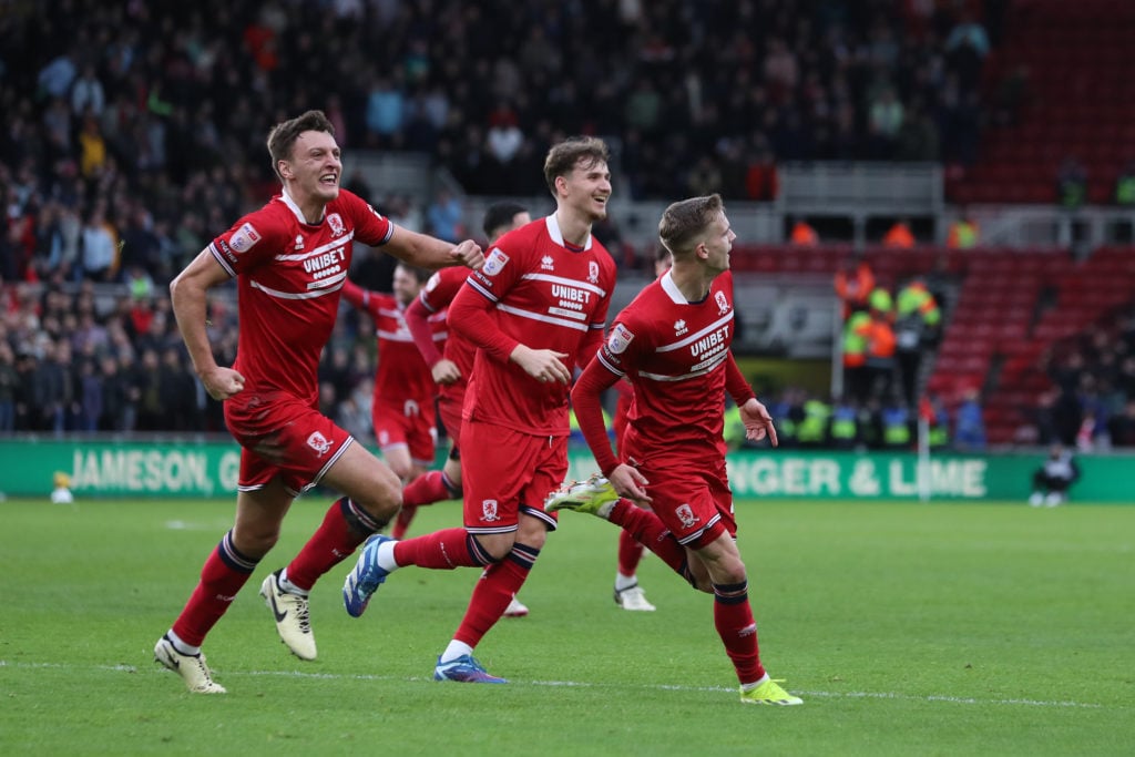 Rav Van den Berg and co celebrate during Middlesbrough v Sunderland - Sky Bet Championship
