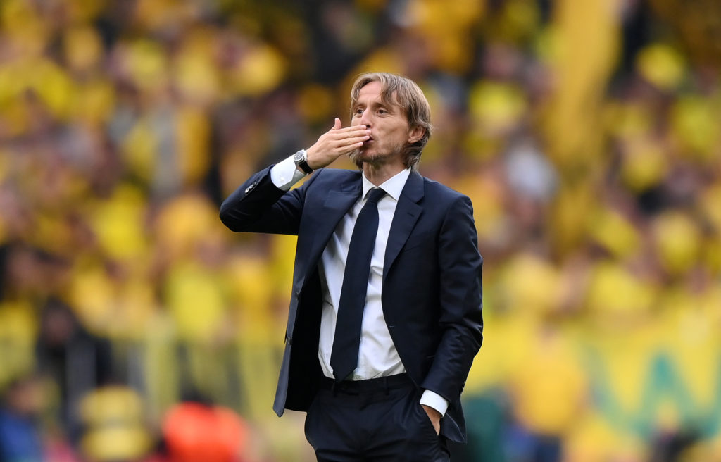 Luka Modric of Real Madrid gestures