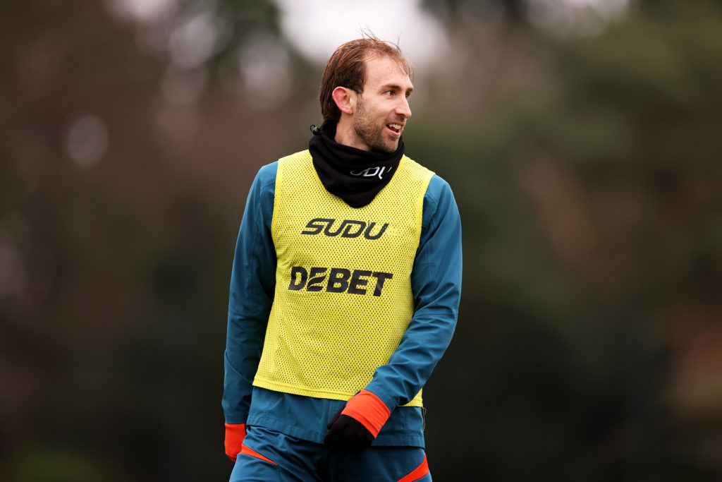 Craig Dawson of Wolverhampton Wanderers during a Wolverhampton Wanderers Training Session