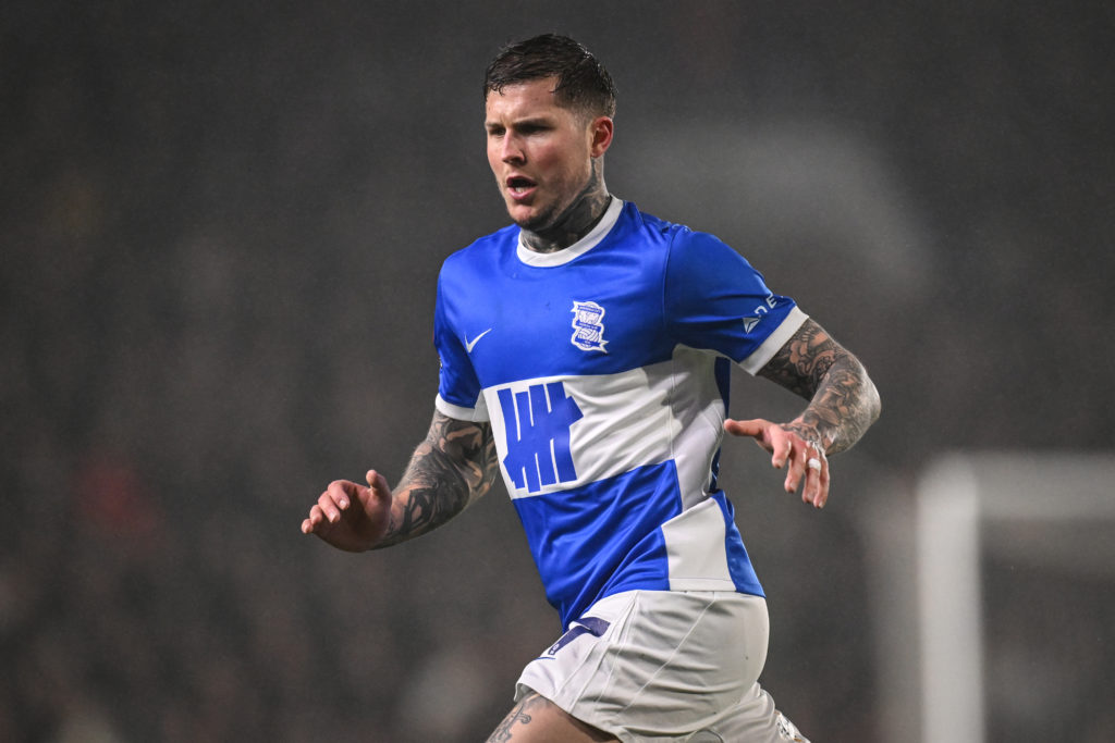 Lyndon Dykes of Birmingham looks during the Emirates FA Cup Fourth Round match between Birmingham City and Newcastle United