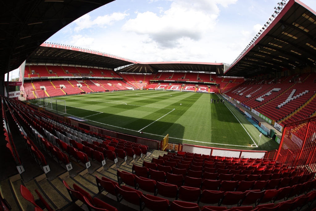 The view from Charlton Athletic FC's Jimmy Seed Stand before League One clash against Northampton Town FC