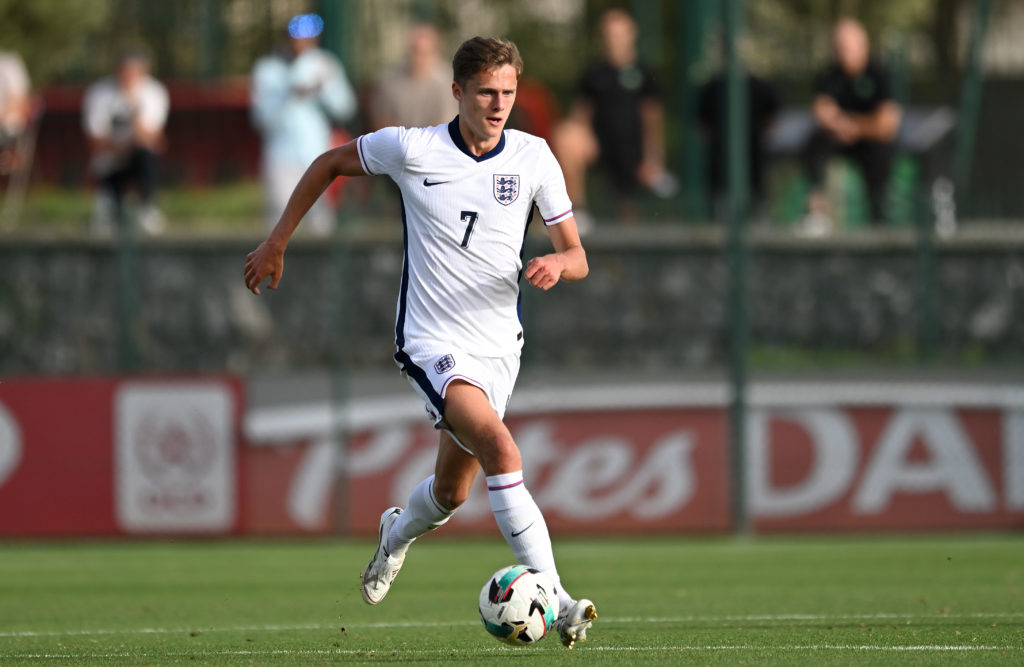 Harrison Armstrong carries the ball during Morocco vs England U18s