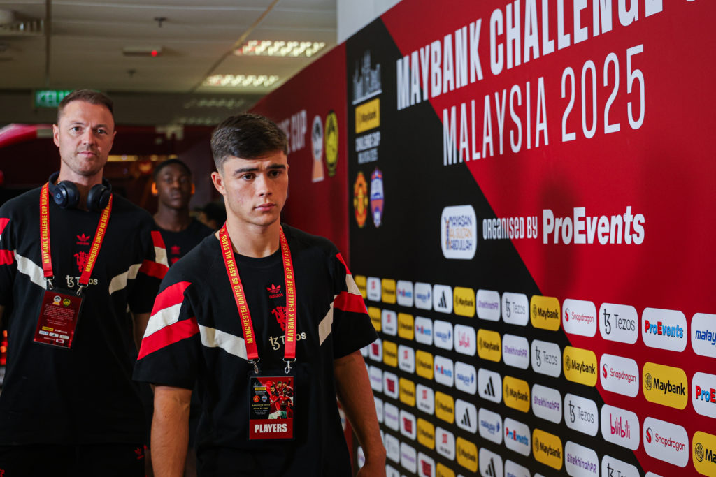 Harry Amass arrives with the Man United squad for their end of season friendly against ASEAN All Stars