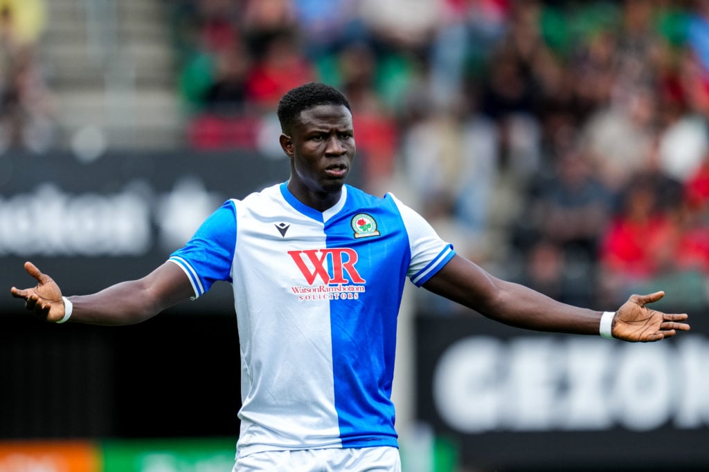 Makhtar Gueye of Blackburn Rovers reacts