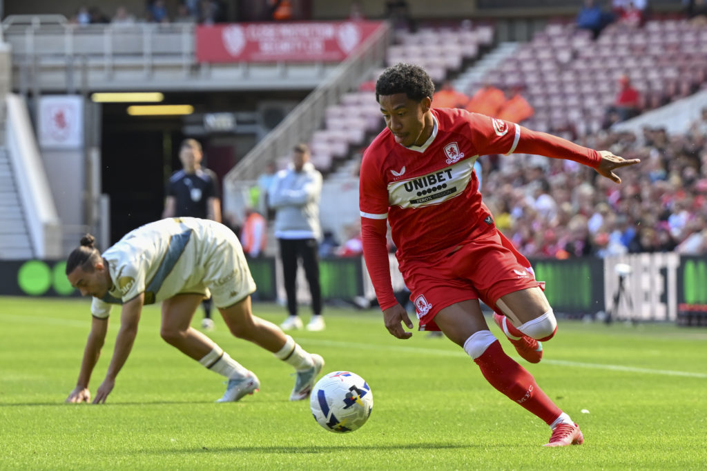 Sammy Silvera runs forward with the ball during Middlesbrough vs Deportivo La Coruna