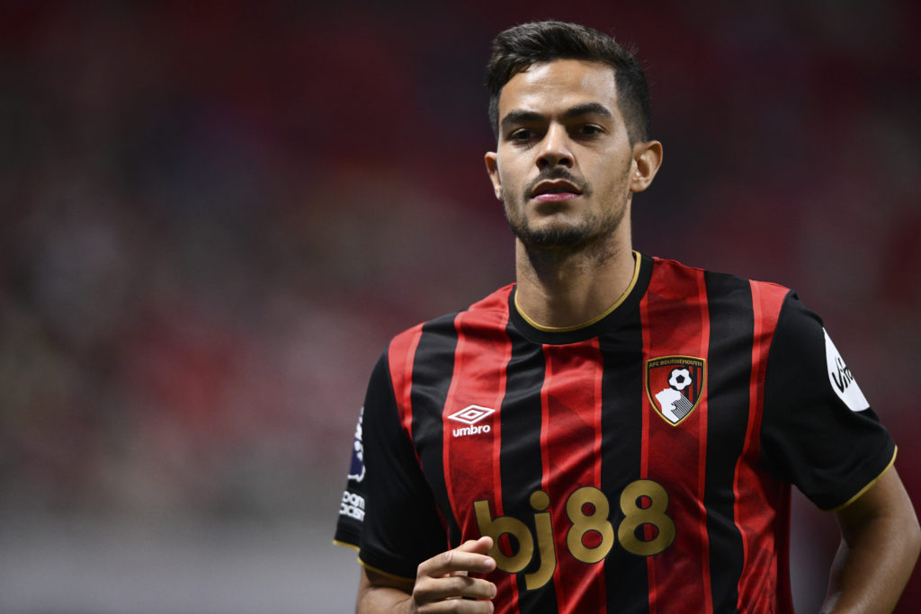 Romain Faivre in action for AFC Bournemouth against West Ham United FC in a Premier League Summer Series game