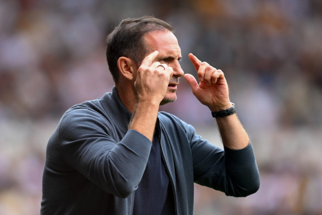 Frank Lampard, Manager of Coventry City, looks on