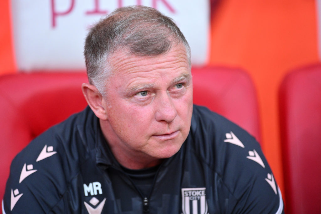 Mark Robins looks on before Stoke City's Carabao Cup tie vs Walsall