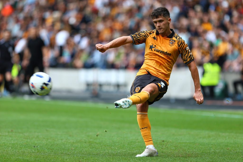 Ryan Giles of Hull City is in action during the Sky Bet Championship match between Hull City and Oxford United