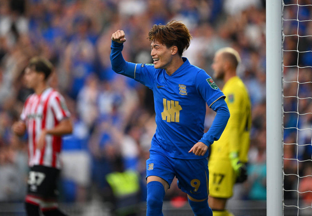 Kyogo Furuhashi scores for Birmingham City v Sheffield United - Carabao Cup First Round