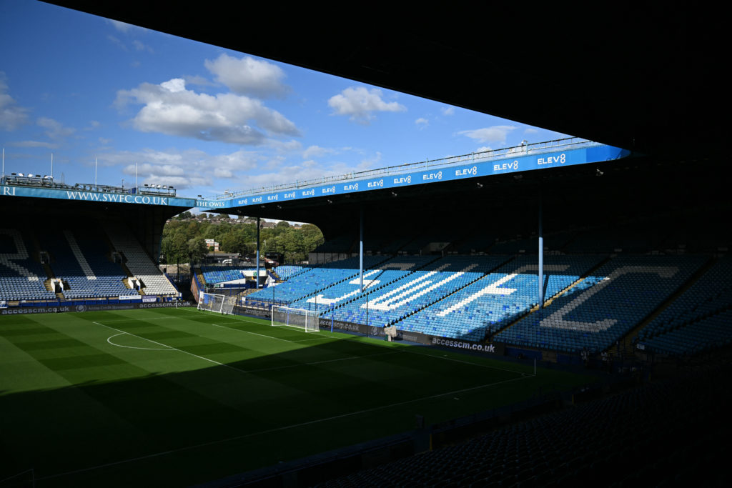 A view of the pitch and east stand of Sheffield Wednesday's Hillsborough stadium
