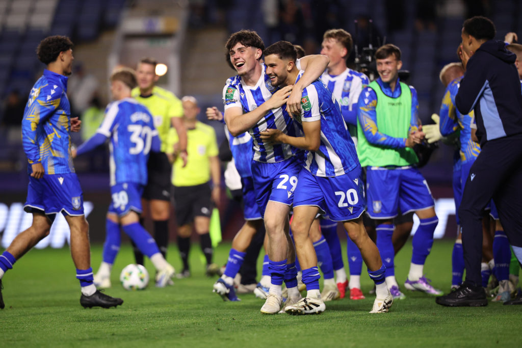 George Brown of Sheffield Wednesday celebrates with Rio Shipston of Sheffield Wednesday