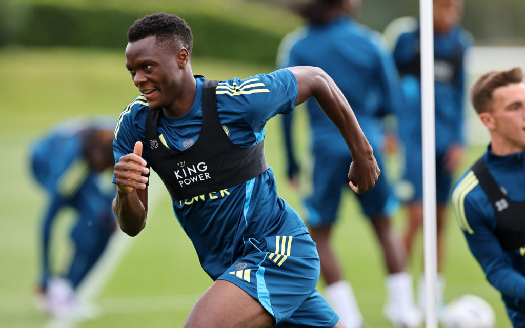 Patson Daka during a Leicester City training session