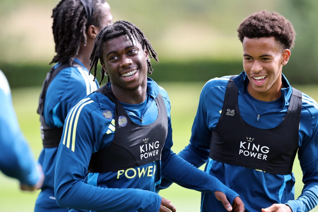 Jeremy Monga and Louis Page in a Leicester City training session