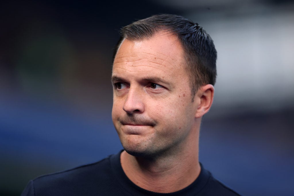 Chris Davies, Manager of Birmingham City, looks on