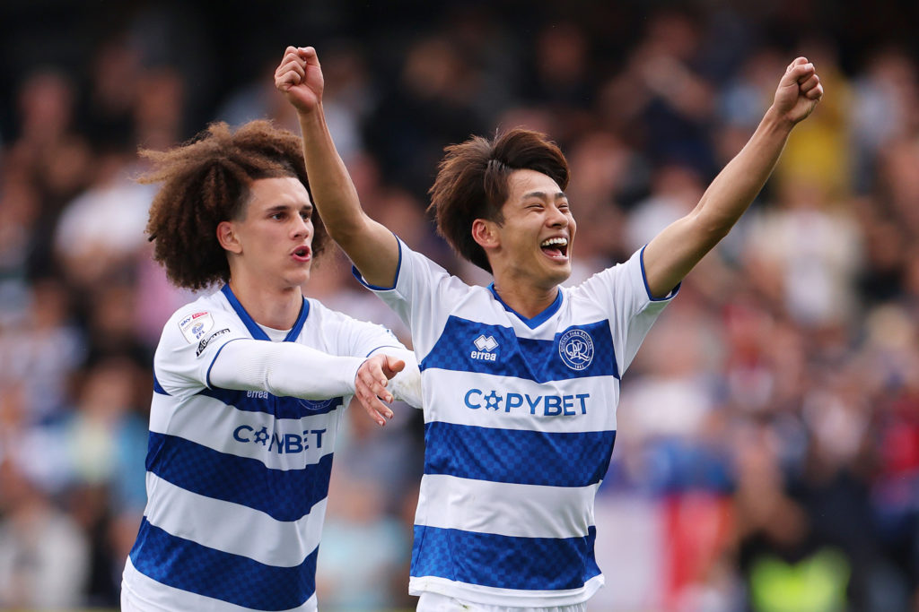 Koki Saito celebrates during Queens Park Rangers v Charlton Athletic - Sky Bet Championship