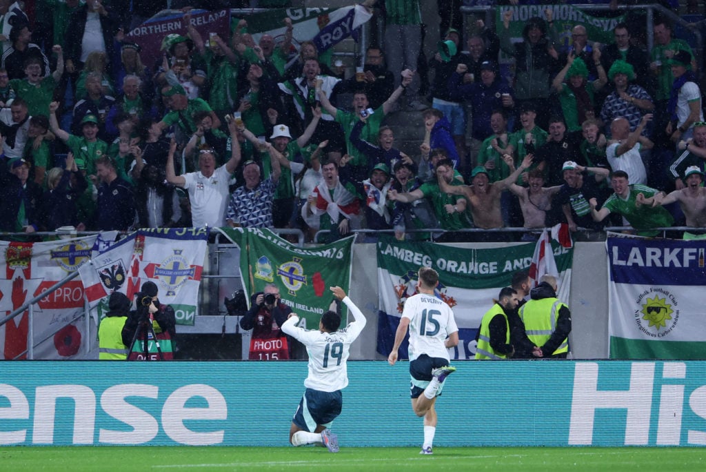 Shea Charles of Northern Ireland celebrates