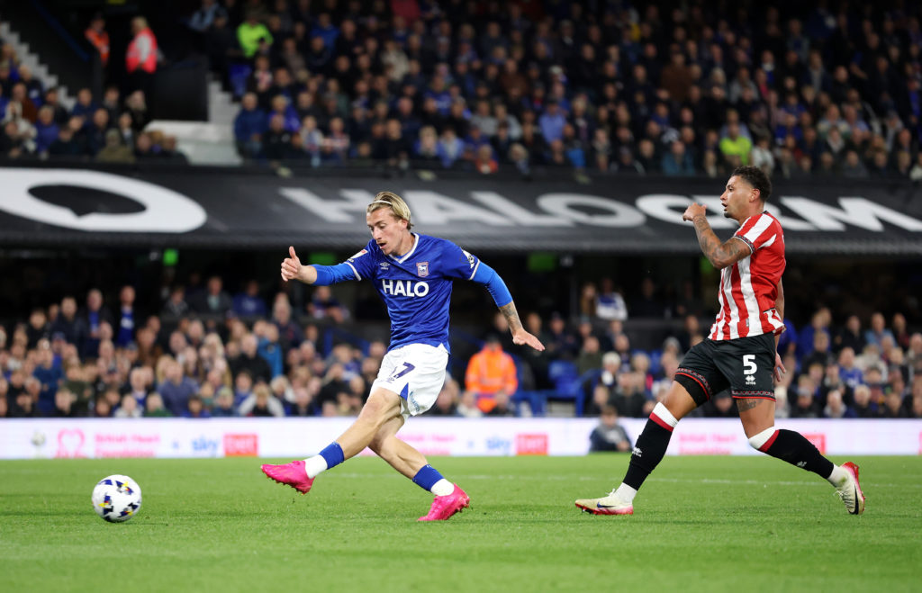 Jack Clarke scores for Ipswich Town vs Sheffield United in Sky Bet Championship
