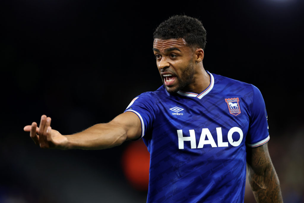 Darnell Furlong of Ipswich Town against Sheffield United in Sky Bet Championship